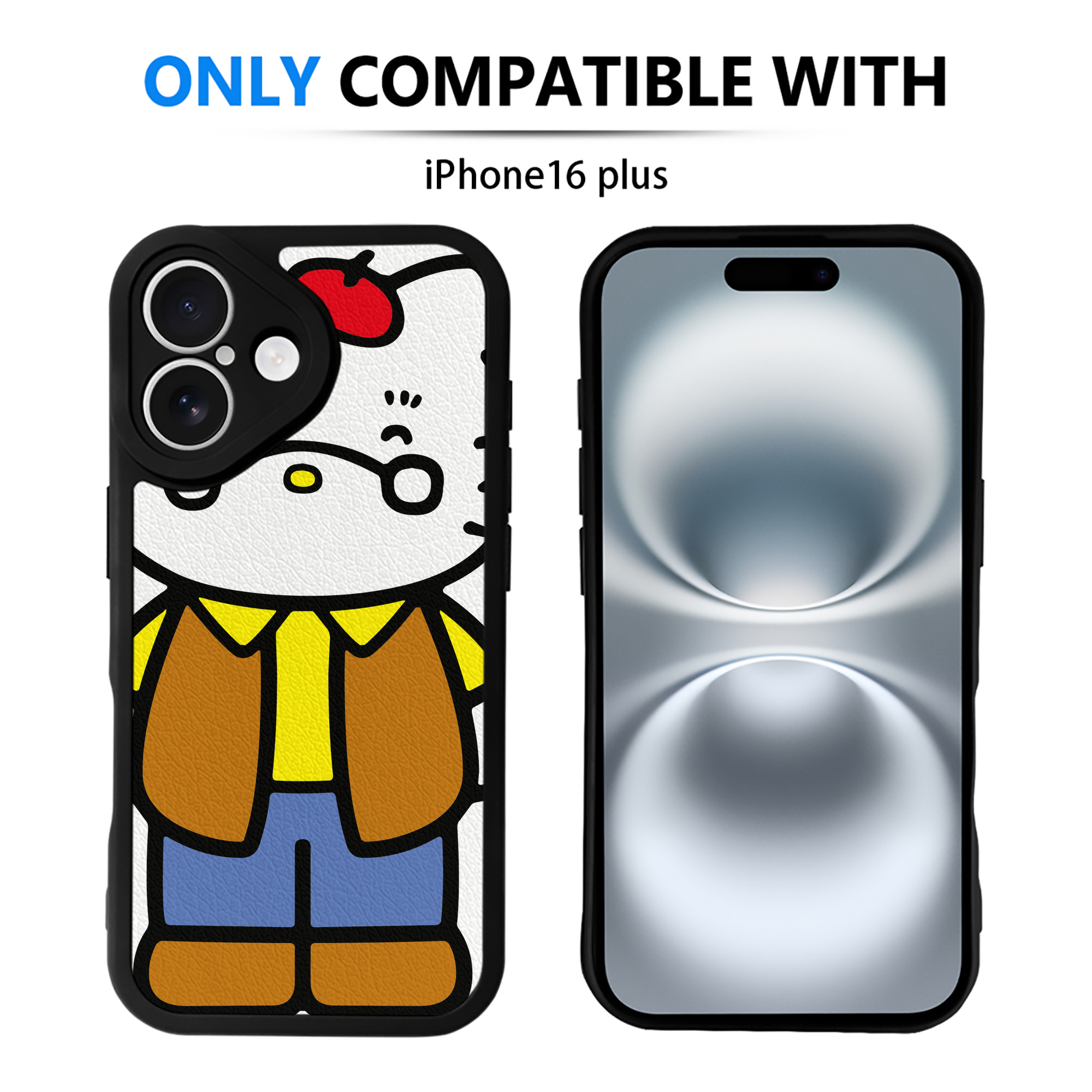 （画像用） Hello Kitty ハローキティ 【iPhone 16シリーズ対応】シリコンスマホケース（レザー調） 材質：シリコン
